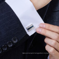 Copper Silver Plated Blue Crystal Rhinestone Cufflinks Diamonds Suit Shirts Cufflinks